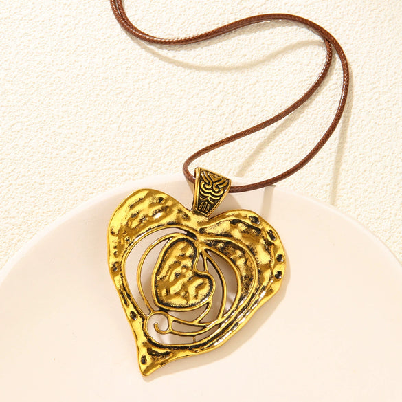 Alloy Heartshaped Electroplated Simple Style Unisex Necklace