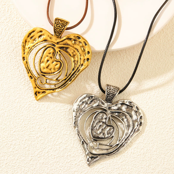 Alloy Heartshaped Electroplated Simple Style Unisex Necklace