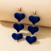 Alloy Heartshaped Handmade Velvet Pendant Women's Earrings