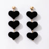 Alloy Heartshaped Handmade Velvet Pendant Women's Earrings