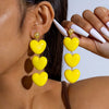 Alloy Heartshaped Handmade Velvet Pendant Women's Earrings