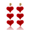 Alloy Heartshaped Handmade Velvet Pendant Women's Earrings