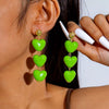 Alloy Heartshaped Handmade Velvet Pendant Women's Earrings