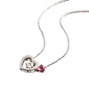 Alloy Heartshaped Microinlay Mixed Gem Inlay Women's Ball Chain Clavicle Necklace Pendant
