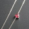 Alloy Heartshaped Microinlay Mixed Gem Inlay Women's Ball Chain Clavicle Necklace Pendant