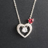 Alloy Heartshaped Microinlay Mixed Gem Inlay Women's Ball Chain Clavicle Necklace Pendant
