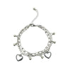 Alloy Heartshaped Retro Hiphop Women's Doublelayer Bracelets Electroplated