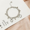 Alloy Heartshaped Retro Hiphop Women's Doublelayer Bracelets Electroplated