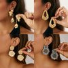 Alloy Highend Flower Petal Pendant Earrings With Electroplating Design