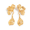 Alloy Highend Flower Petal Pendant Earrings With Electroplating Design