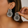 Alloy Highend Flower Petal Pendant Earrings With Electroplating Design