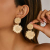 Alloy Highend Flower Petal Pendant Earrings With Electroplating Design
