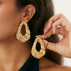 Alloy Highend Flower Petal Pendant Earrings With Electroplating Design