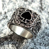 Alloy Hip Hop Creative Modeling Ring With Heart Of Spades Flower Leaves Pattern And Dripping Oil Design Unisex