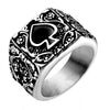 Alloy Hip Hop Creative Modeling Ring With Heart Of Spades Flower Leaves Pattern And Dripping Oil Design Unisex