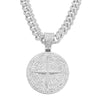 Alloy Hip Hop Cuban Chain Necklace With Diamond Cross Star Pendant And Geometric Pattern