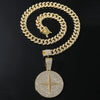 Alloy Hip Hop Cuban Chain Necklace With Diamond Cross Star Pendant And Geometric Pattern