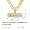 Alloy Hip Hop Diamond Letter Pendant Cuban Chain Necklace For Men