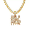 Alloy Hip Hop Exaggerated Diamond Letter Pendant Cuban Chain Necklace For Men