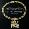 Alloy Hip Hop Exaggerated Diamond Letter Pendant Cuban Chain Necklace For Men
