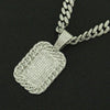 Alloy Hip Hop Exaggerated Geometric Diamond Military Pendant Cuban Chain Necklace For Men