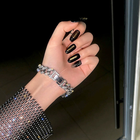 Alloy Hip Hop Geometric Diamond Cuban Bracelet Unisex Jewelry