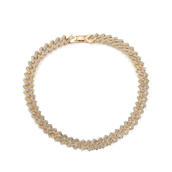 Alloy Hip Hop Geometric Diamond Cuban Bracelet Unisex Jewelry