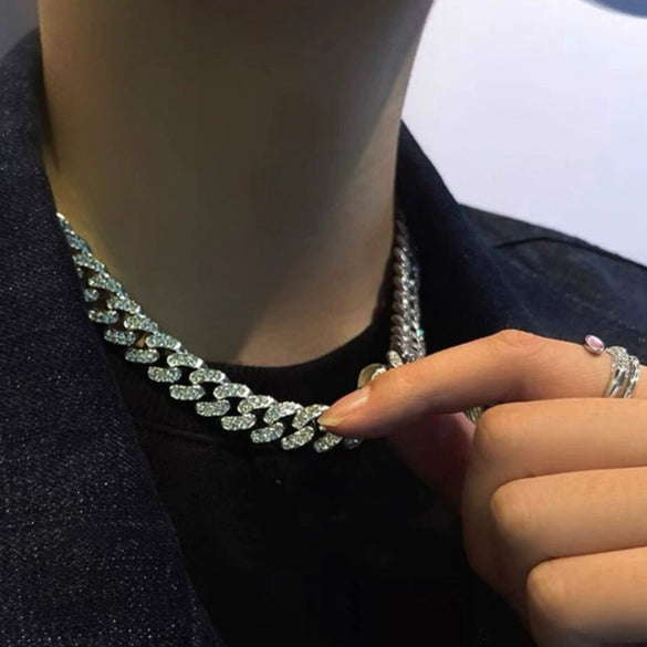 Alloy Hip Hop Geometric Diamond Cuban Bracelet Unisex Jewelry