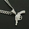 Alloy Hip Hop Geometric Diamond Gun Pendant Cuban Chain Necklace For Hipster Street Dance Motorcycle Wear Accessories