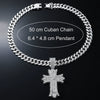 Alloy Hip Hop Geometric Full Diamond Pendant Necklace For Men