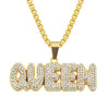 Alloy Hip Hop Letter Pendant Necklace With Diamond