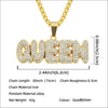 Alloy Hip Hop Letter Pendant Necklace With Diamond