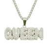 Alloy Hip Hop Letter Pendant Necklace With Diamond