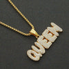 Alloy Hip Hop Letter Pendant Necklace With Diamond