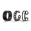 Alloy Hip Hop Retro Style Geometric C Ring 3Piece Set With Electroplating