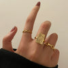 Alloy Hip Hop Retro Style Geometric C Ring 3Piece Set With Electroplating