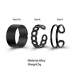 Alloy Hip Hop Retro Style Geometric C Ring 3Piece Set With Electroplating