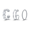 Alloy Hip Hop Retro Style Geometric C Ring 3Piece Set With Electroplating
