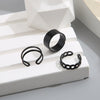 Alloy Hip Hop Retro Style Geometric C Ring 3Piece Set With Electroplating