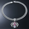 Alloy Hiphop Animals Zodiac Spider Pendant Necklace With Diamond Cuban Chain For Men