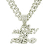 Alloy Hiphop Diamond Letter Pendant Necklace With Cuban Chain For Men