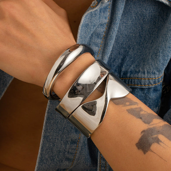 Alloy Hiphop Fashion Glitter Irregular Men's Bracelet With Electroplating