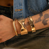 Alloy Hiphop Fashion Glitter Irregular Men's Bracelet With Electroplating