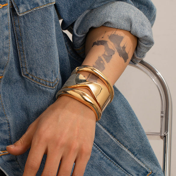Alloy Hiphop Fashion Glitter Irregular Men's Bracelet With Electroplating