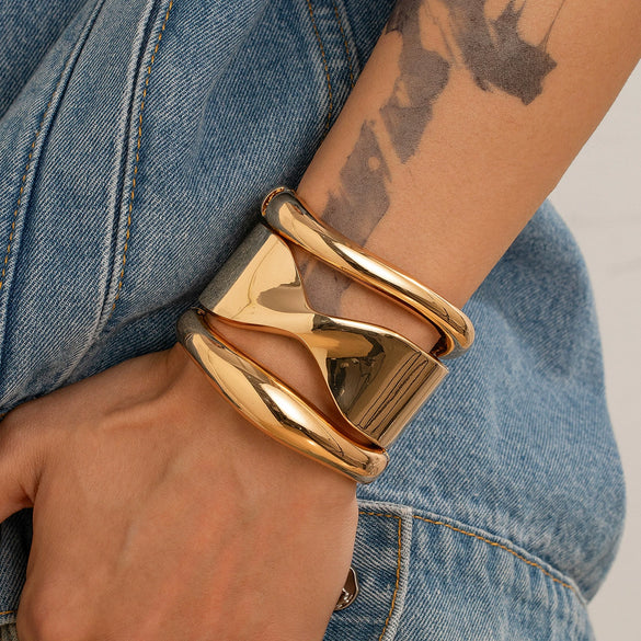 Alloy Hiphop Fashion Glitter Irregular Men's Bracelet With Electroplating