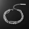 Alloy Hiphop Geometric Black Gemstone Bracelet For Unisex