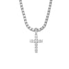 Alloy Hiphop Geometric Cross Pendant Necklace With Inlaid Zircon And Tennis Chain