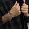 Alloy Hiphop Geometric Diamond Men's Bracelet Fourpiece Set