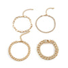 Alloy Hiphop Geometric Diamond Men's Bracelet Fourpiece Set