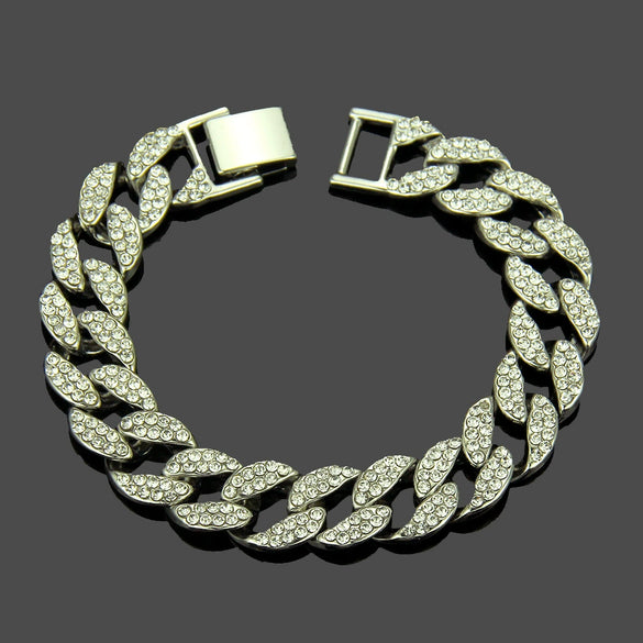 Alloy Hiphop Geometric Diamond Men's Bracelet Jewelry
